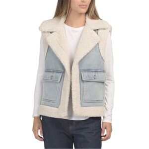 Jason Wu Blue Denim and Cream
Sherpa Vest size xs